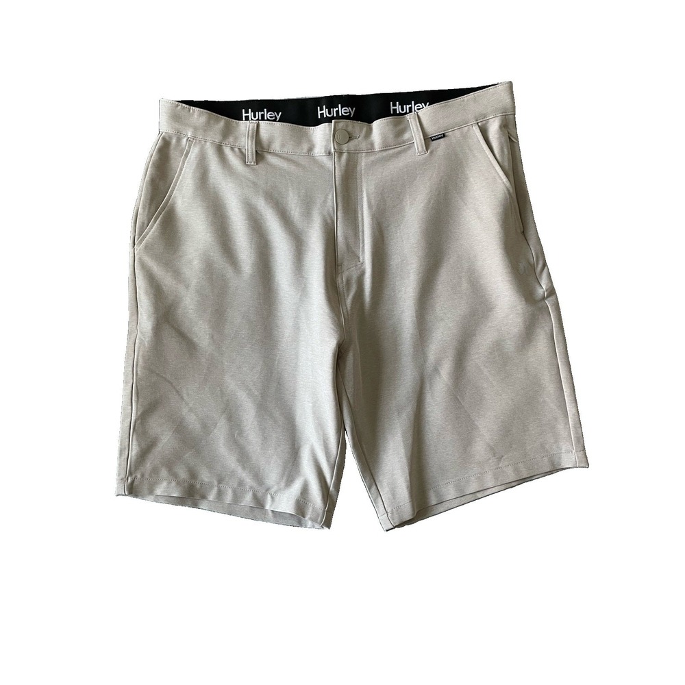 Hurley Hybrid Walk Shorts Men's 36 Beige Stretch Performance Golf Casual Chino